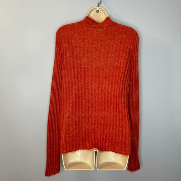 Madewell Alpaca-Blend Mockneck Sweater Wild Poppy Red Orange supersoft XXL - Picture 7 of 11